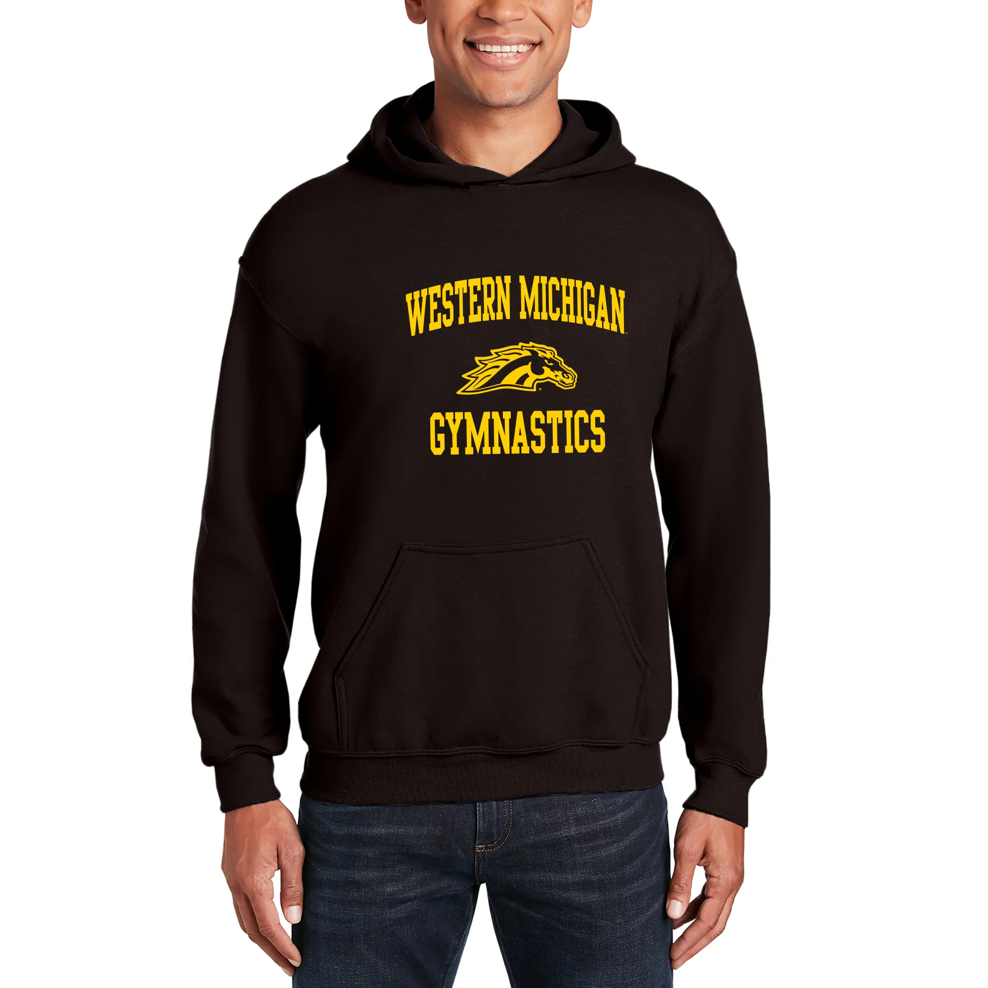 Western Michigan Arch Logo Gymnastics Hoodie - Dark Chocolate - Image 3
