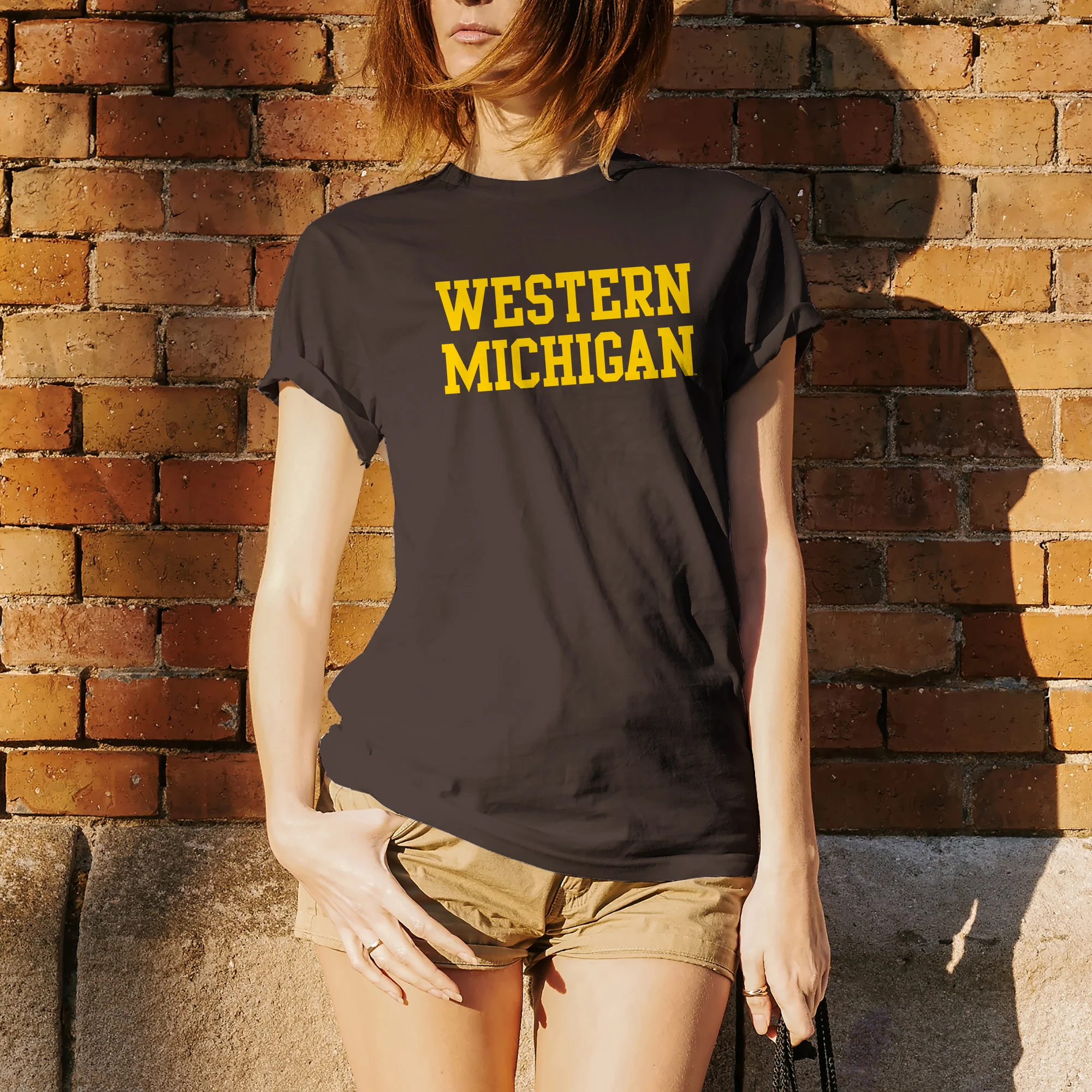 Western Michigan Basic Tee - Dk. Chocolate - Image 5
