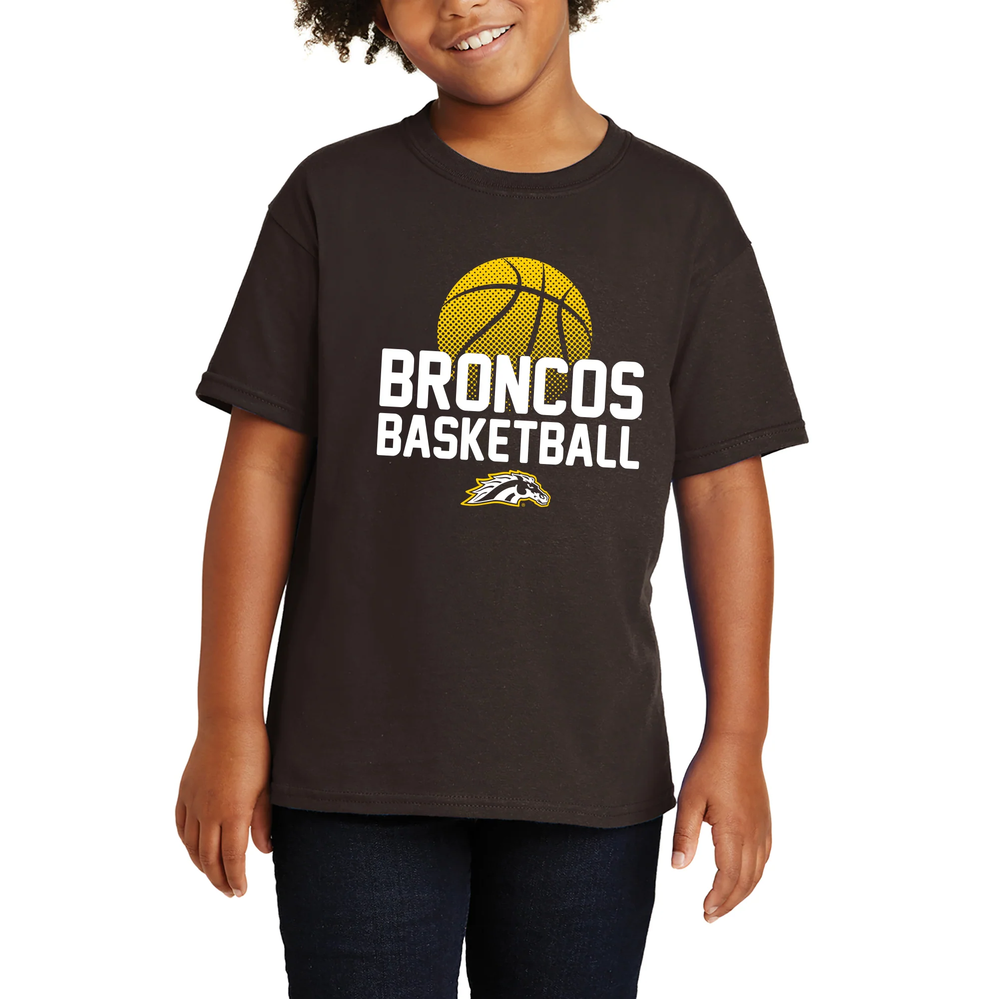 Western Michigan Basketball Flux Youth T Shirt - Dark Chocolate - Image 4