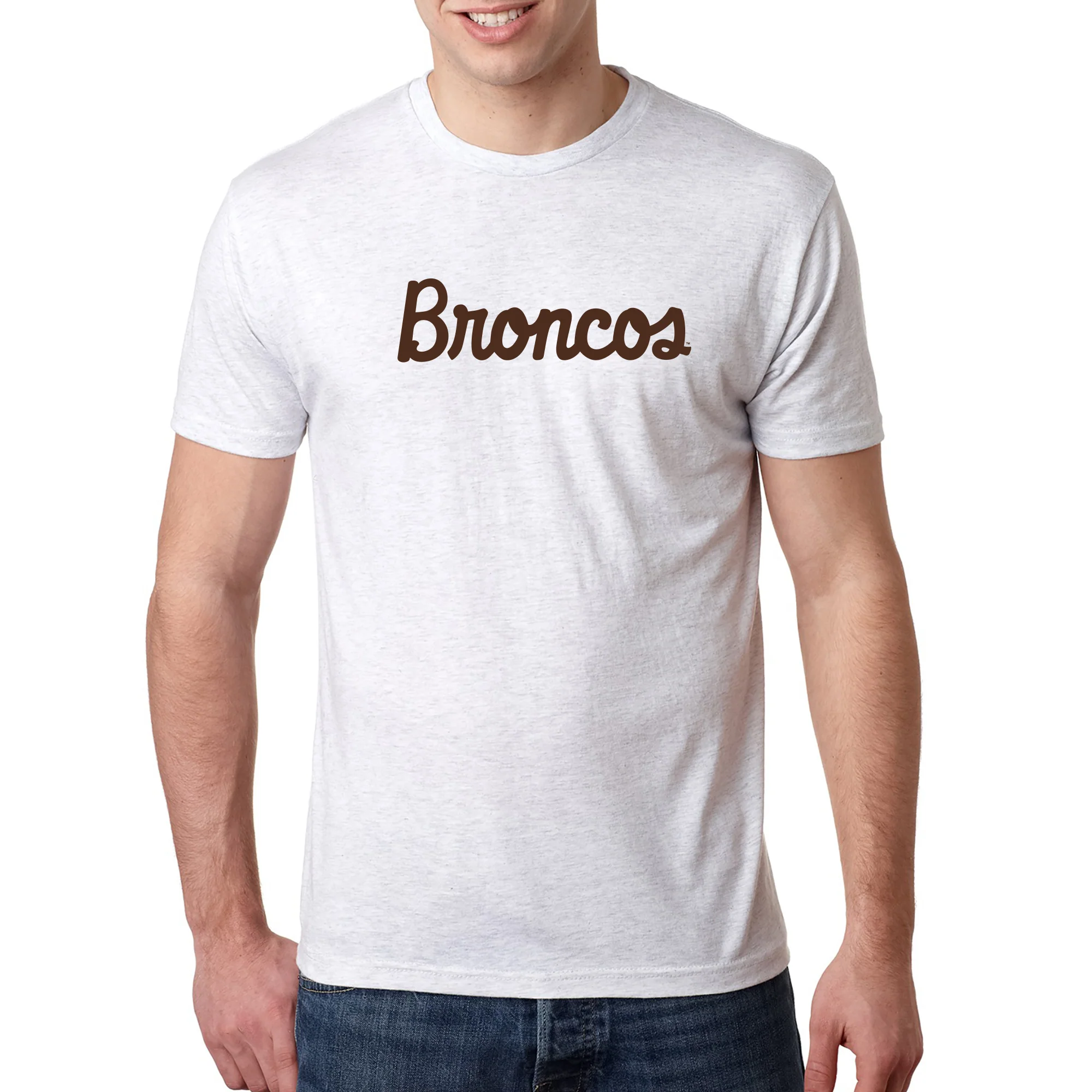 Western Michigan Broncos Script Wordmark NLA Triblend T-Shirt - Heather White - Image 3