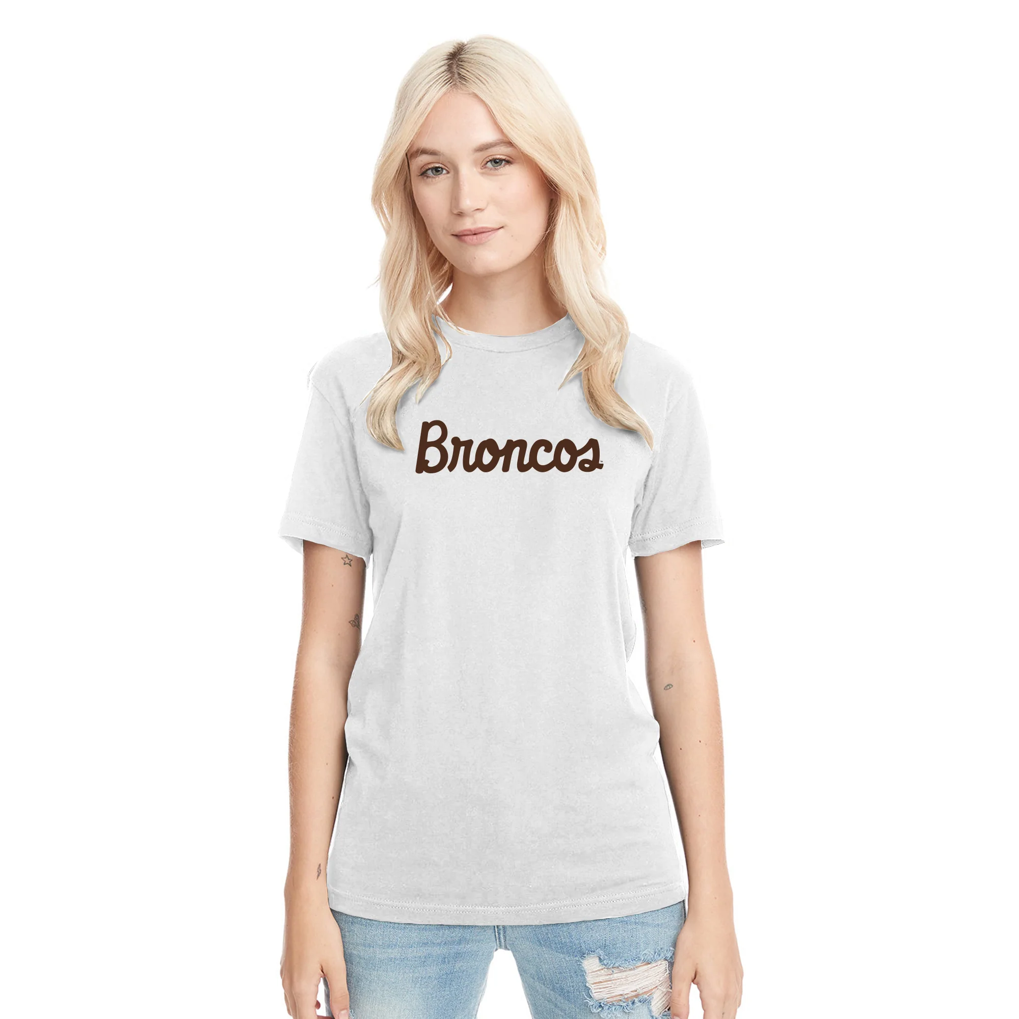 Western Michigan Broncos Script Wordmark NLA Triblend T-Shirt - Heather White - Image 4