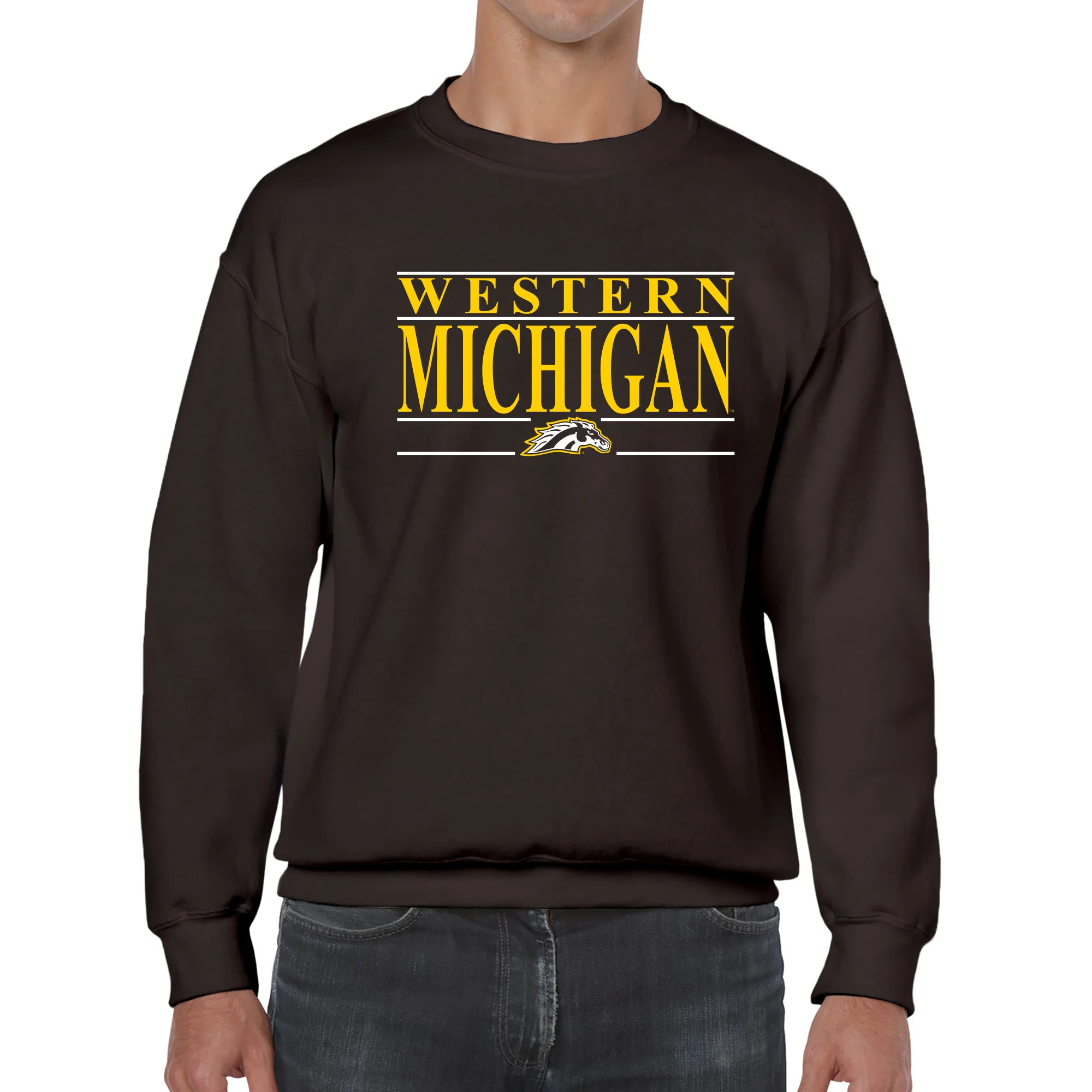 Western Michigan Headline Crewneck - Dark Chocolate - Image 3