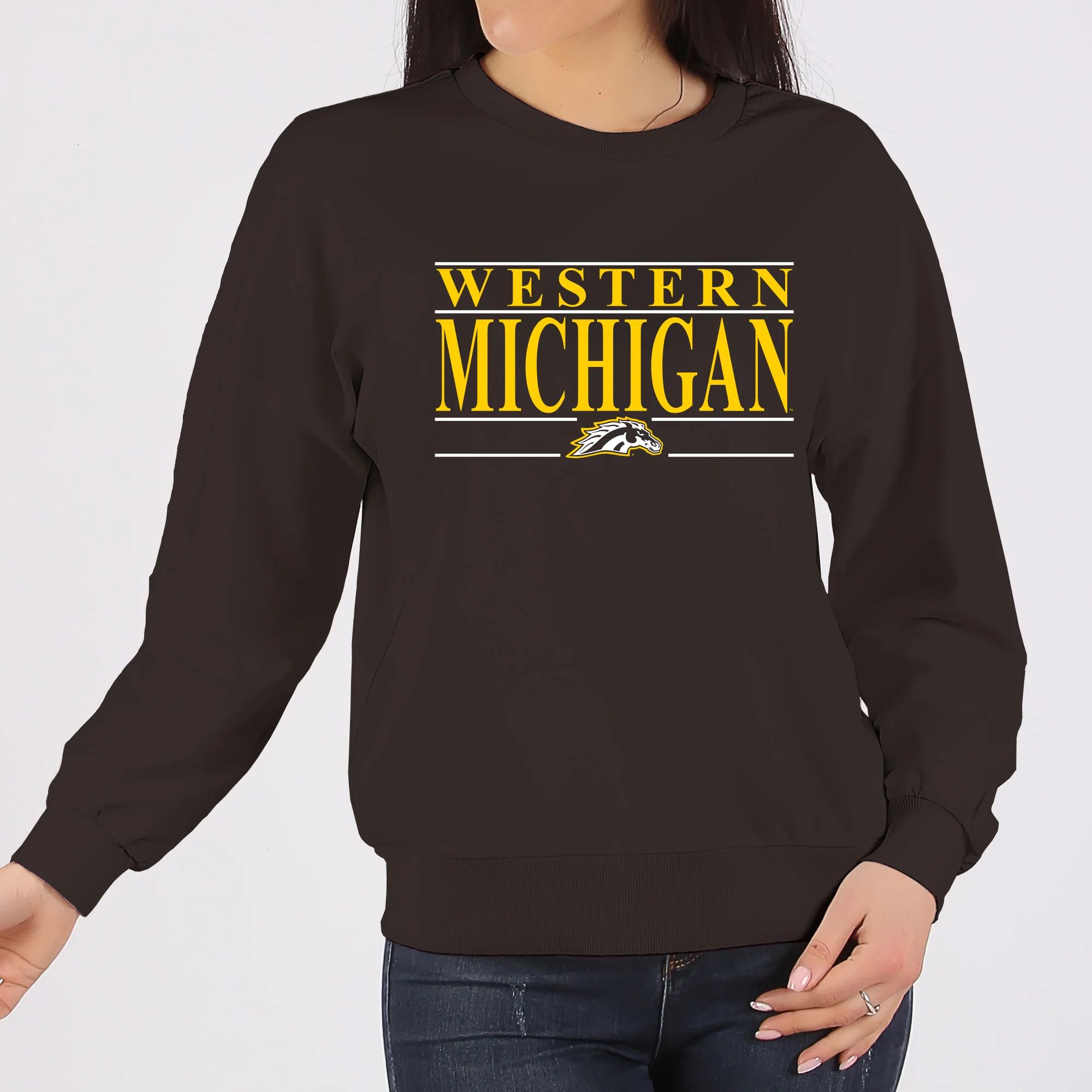 Western Michigan Headline Crewneck - Dark Chocolate - Image 4