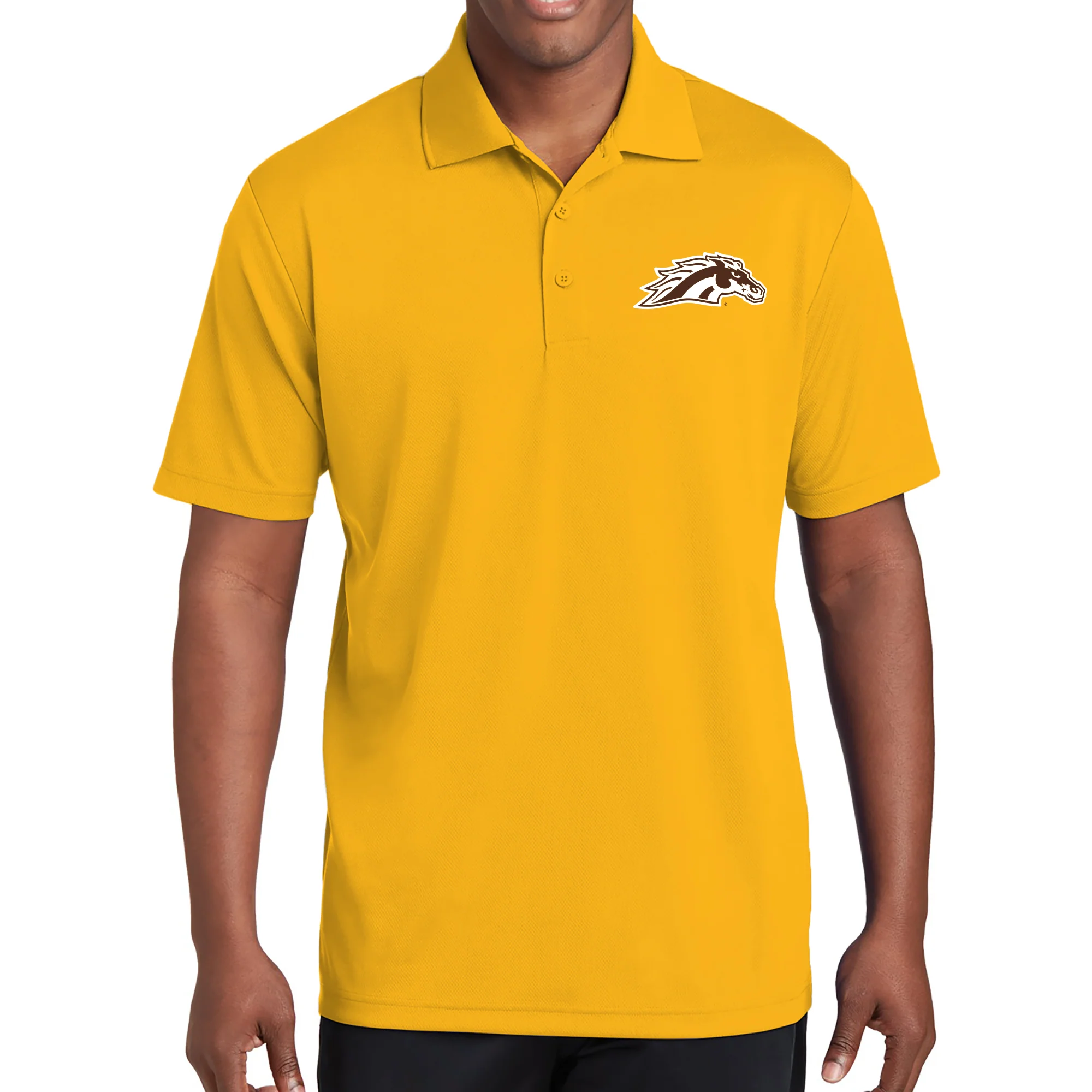 Western Michigan Primary Logo LC EMB Polo - Gold - Image 3