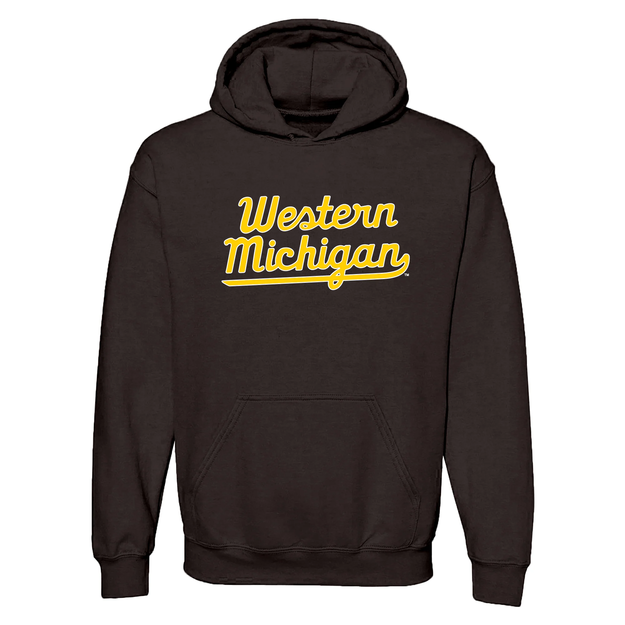 Western Michigan Script Wordmark Hoodie - Dark Chocolate