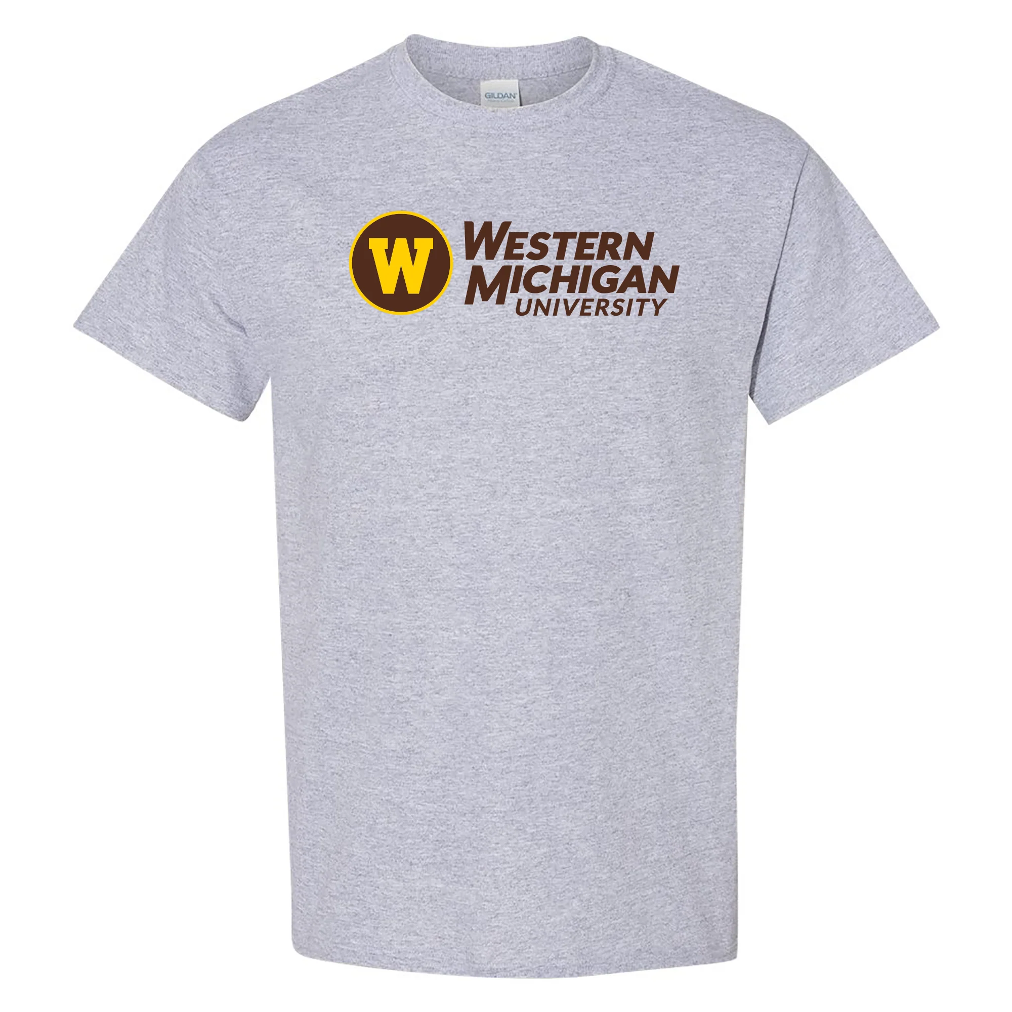 Western Michigan University Broncos Institutional Logo Short Sleeve T Shirt - Sport Grey