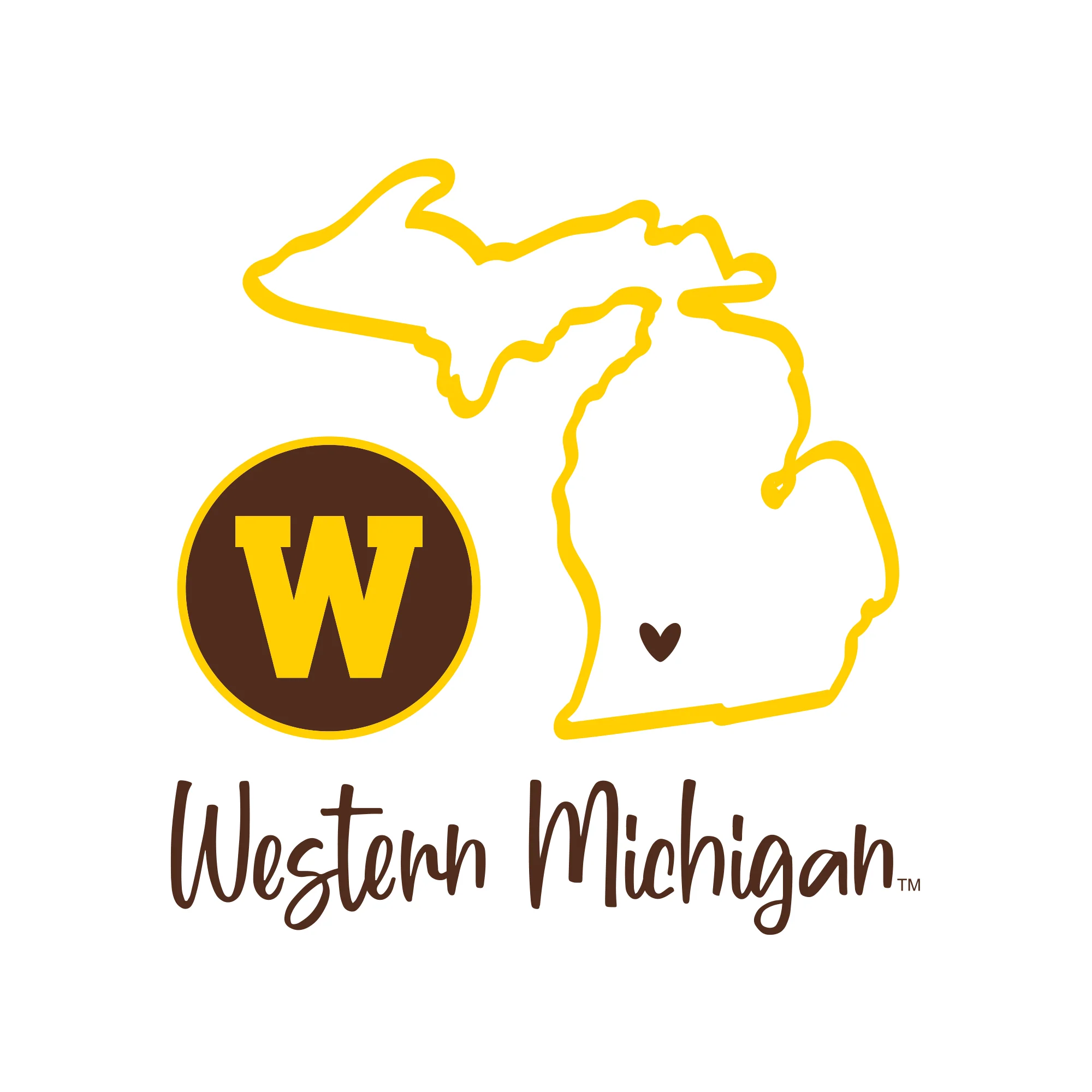 Western Michigan University Playful Sketch Basic Cotton T Shirt - White - Image 2