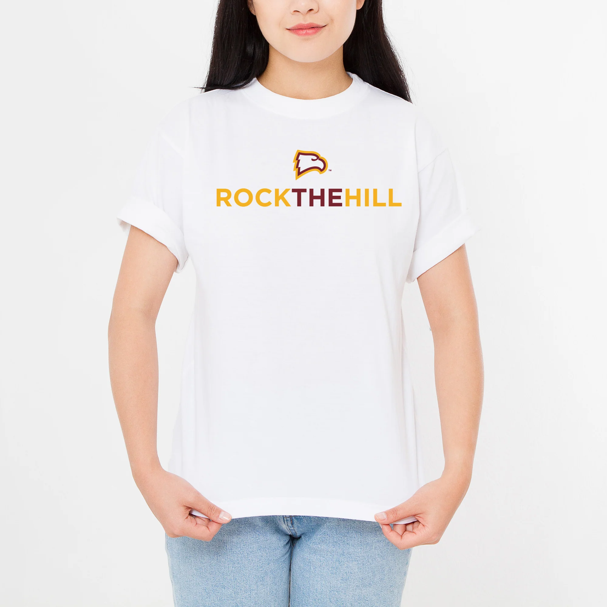 Winthrop Eagles Rock the Hill T Shirt - White - Image 4