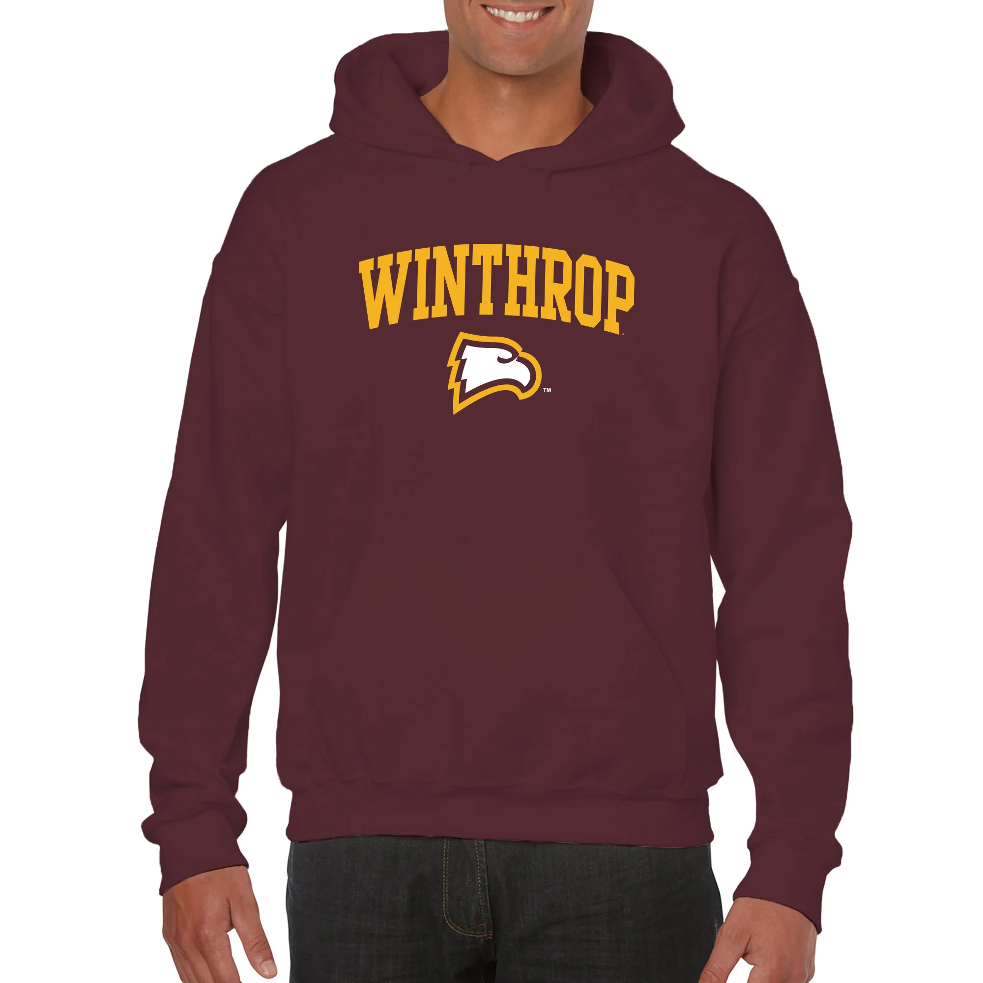 Winthrop University Eagles Arch Logo Hoodie - Maroon - Image 3