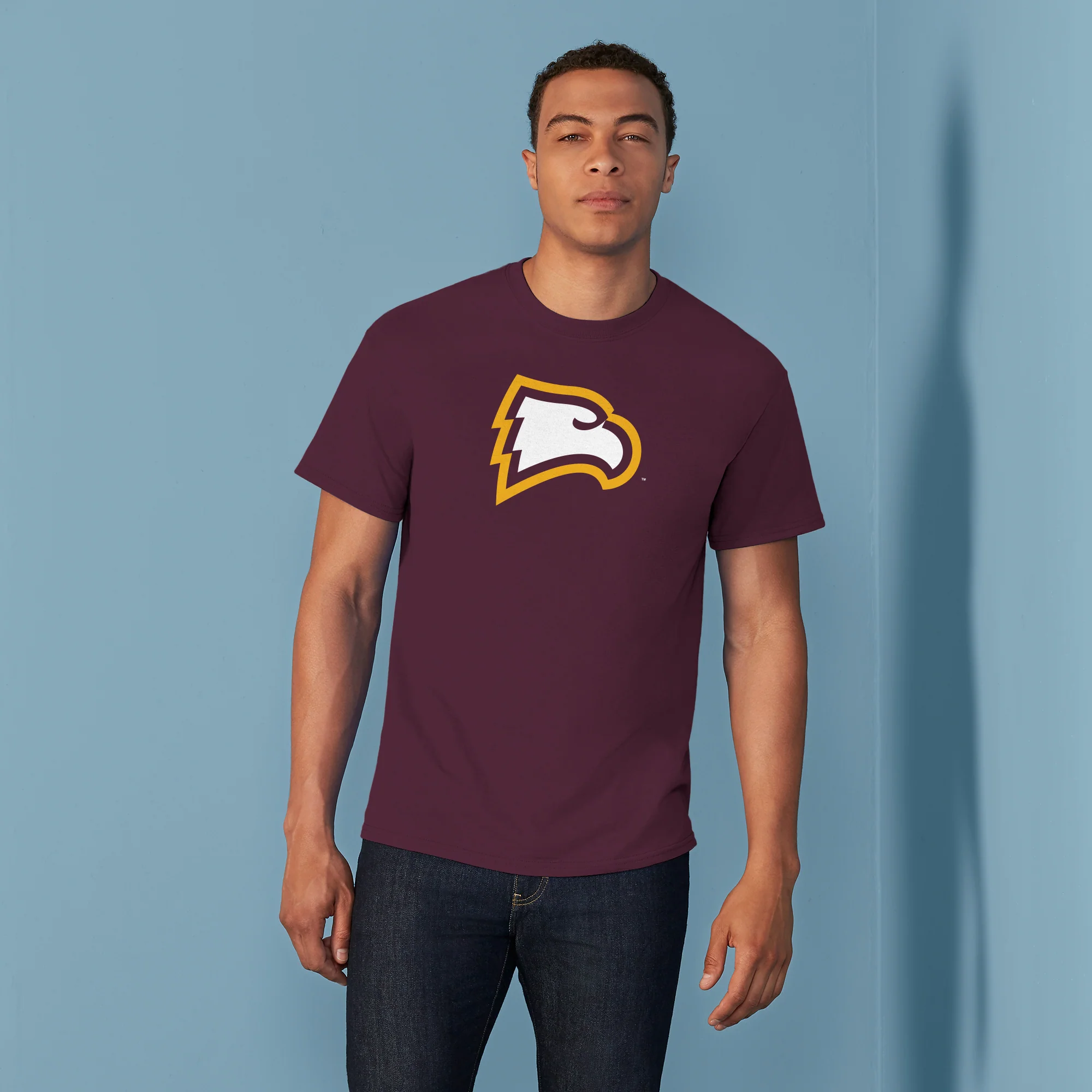 Winthrop University Eagles Primary Logo Short Sleeve T Shirt - Maroon - Image 3