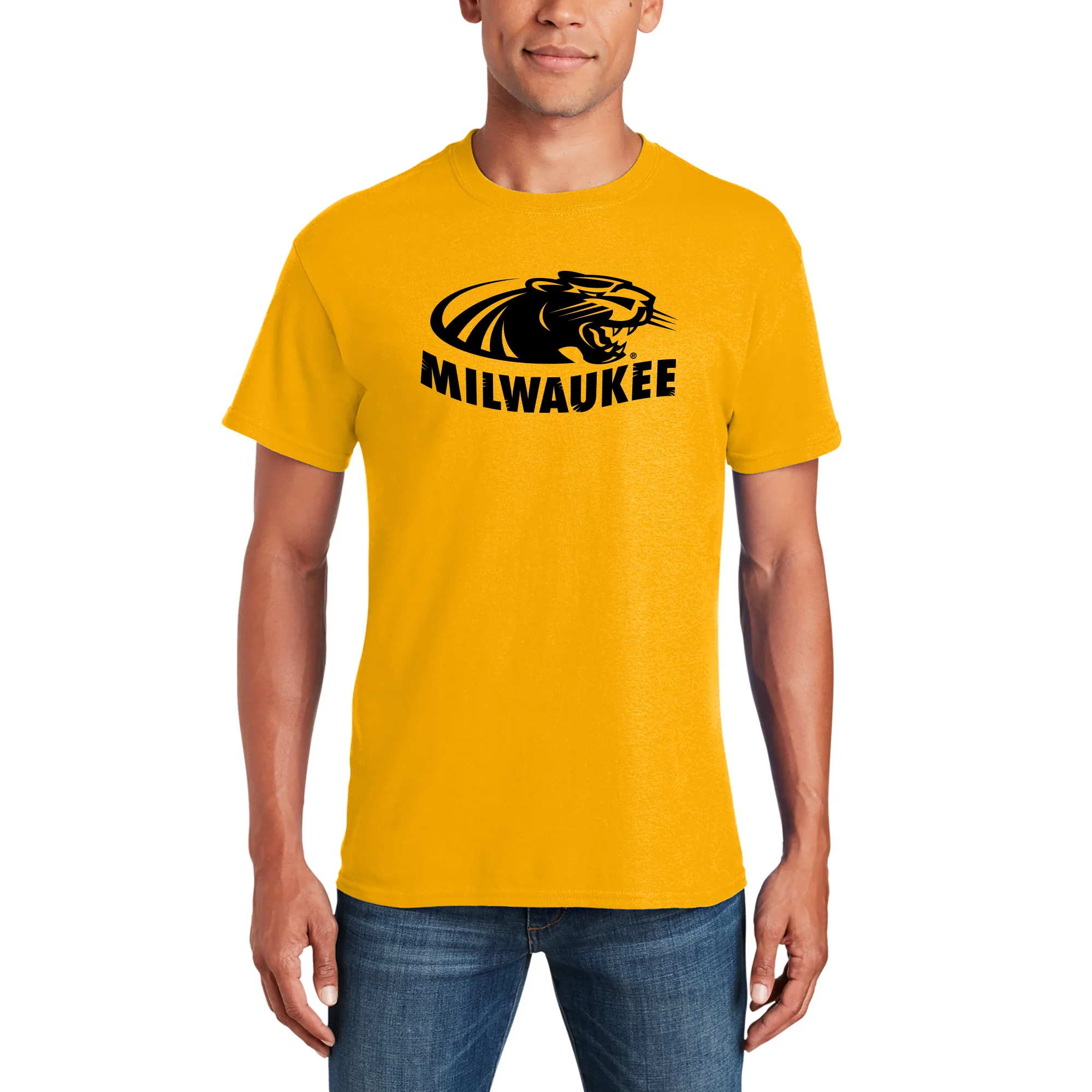 Wisconsin-Milwaukee Panthers Primary Logo T Shirt - Gold - Image 3