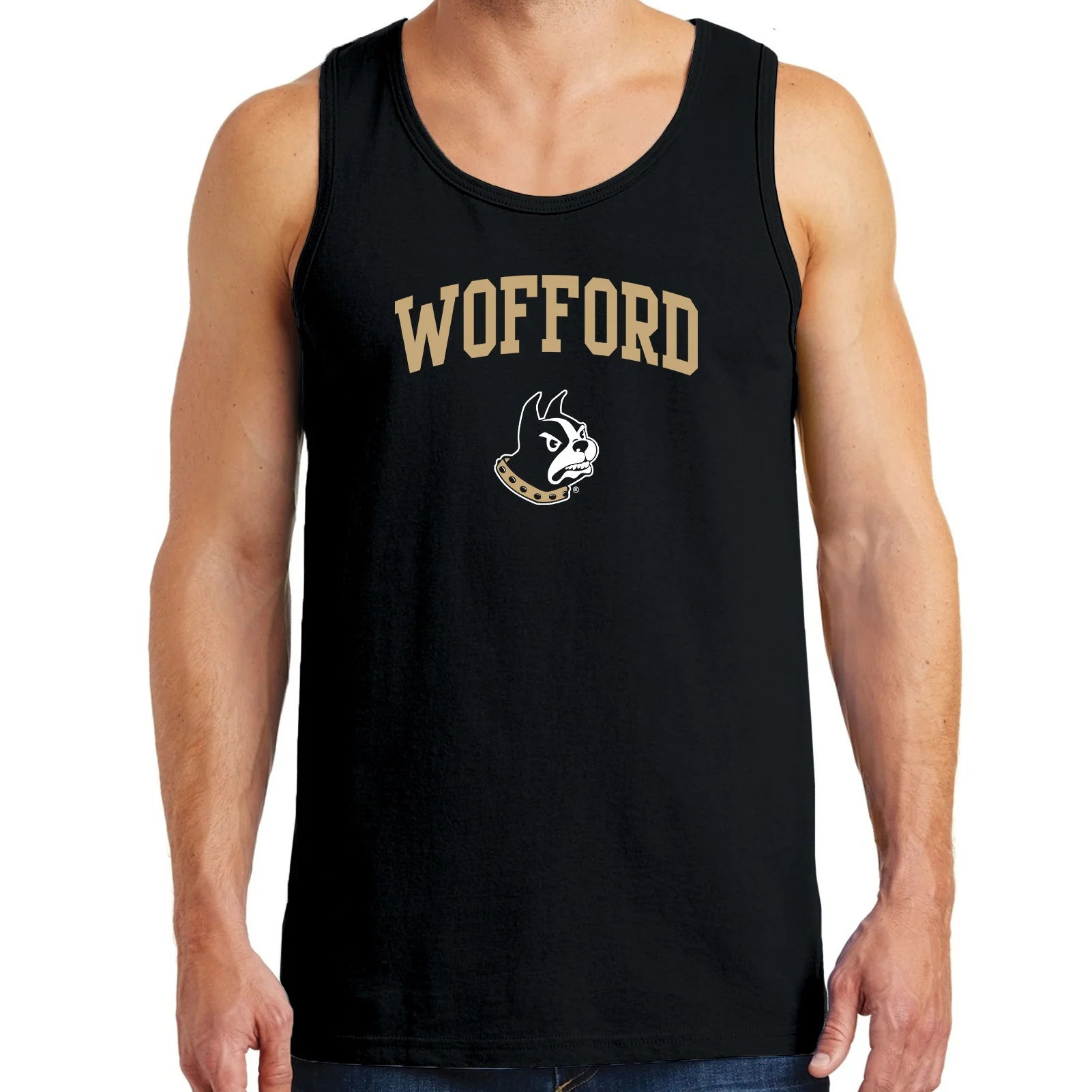Wofford College Terriers Arch Logo Tank Top - Black - Image 3