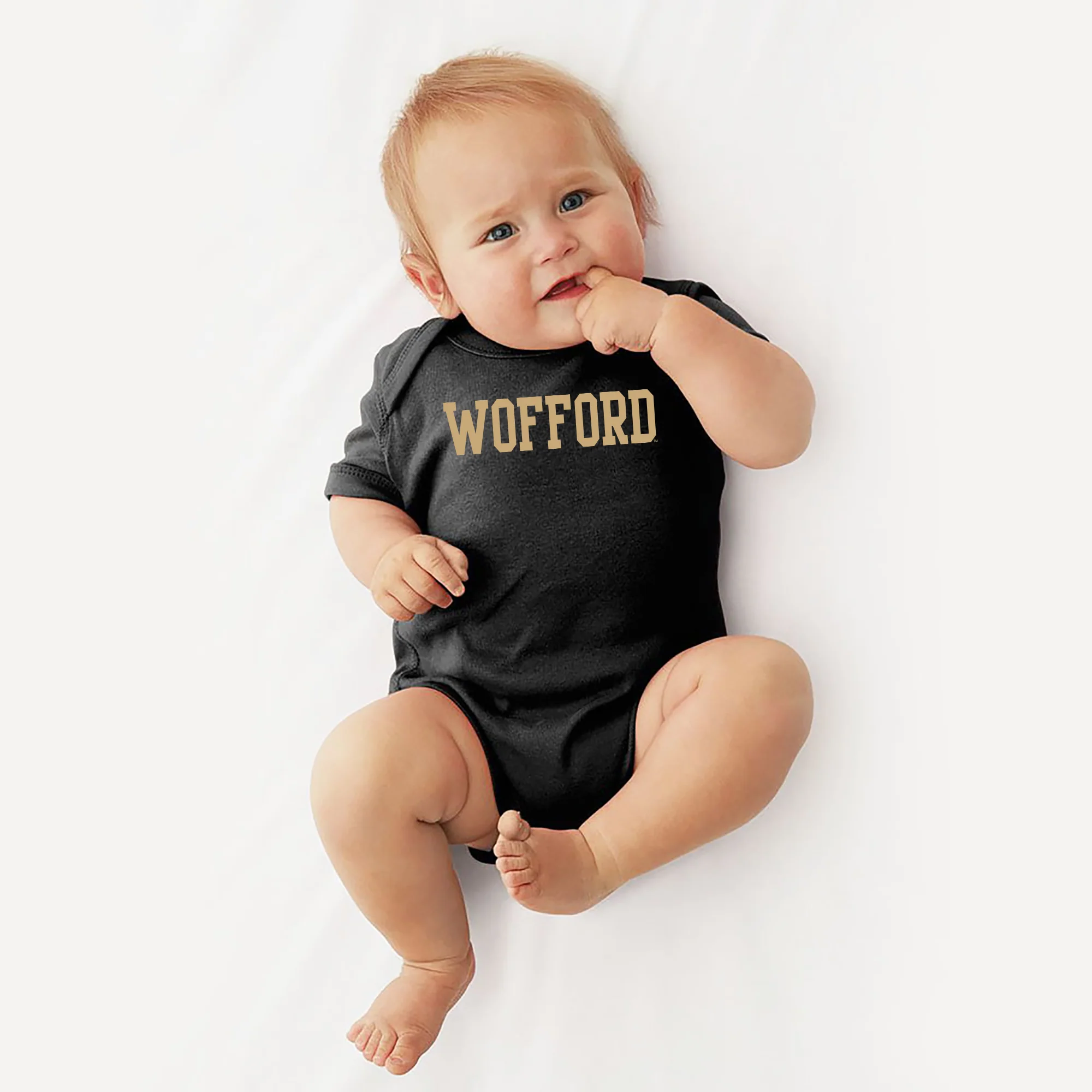 Wofford College Terriers Basic Block Infant Creeper - Black - Image 3
