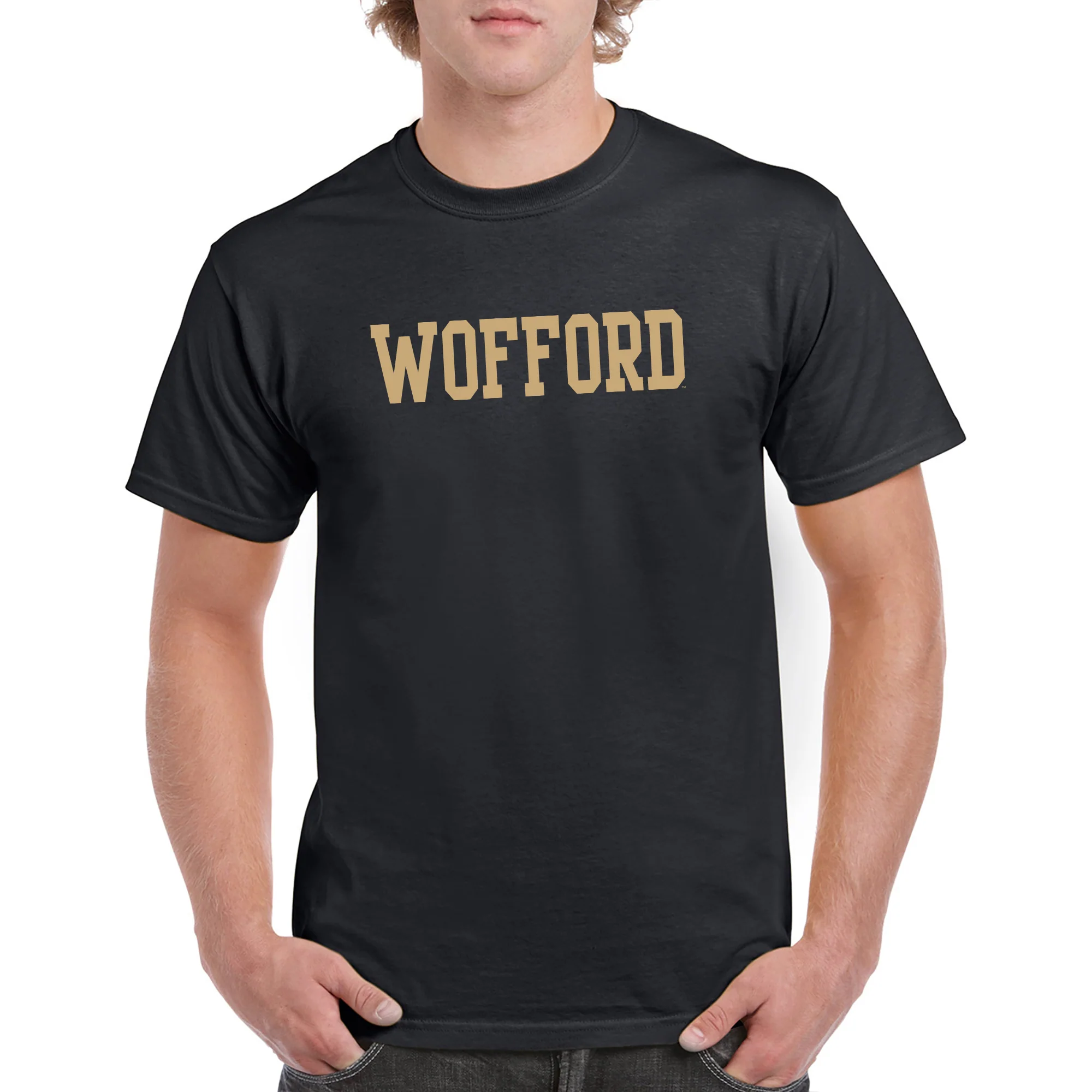 Wofford College Terriers Basic Block T Shirt - Black - Image 3
