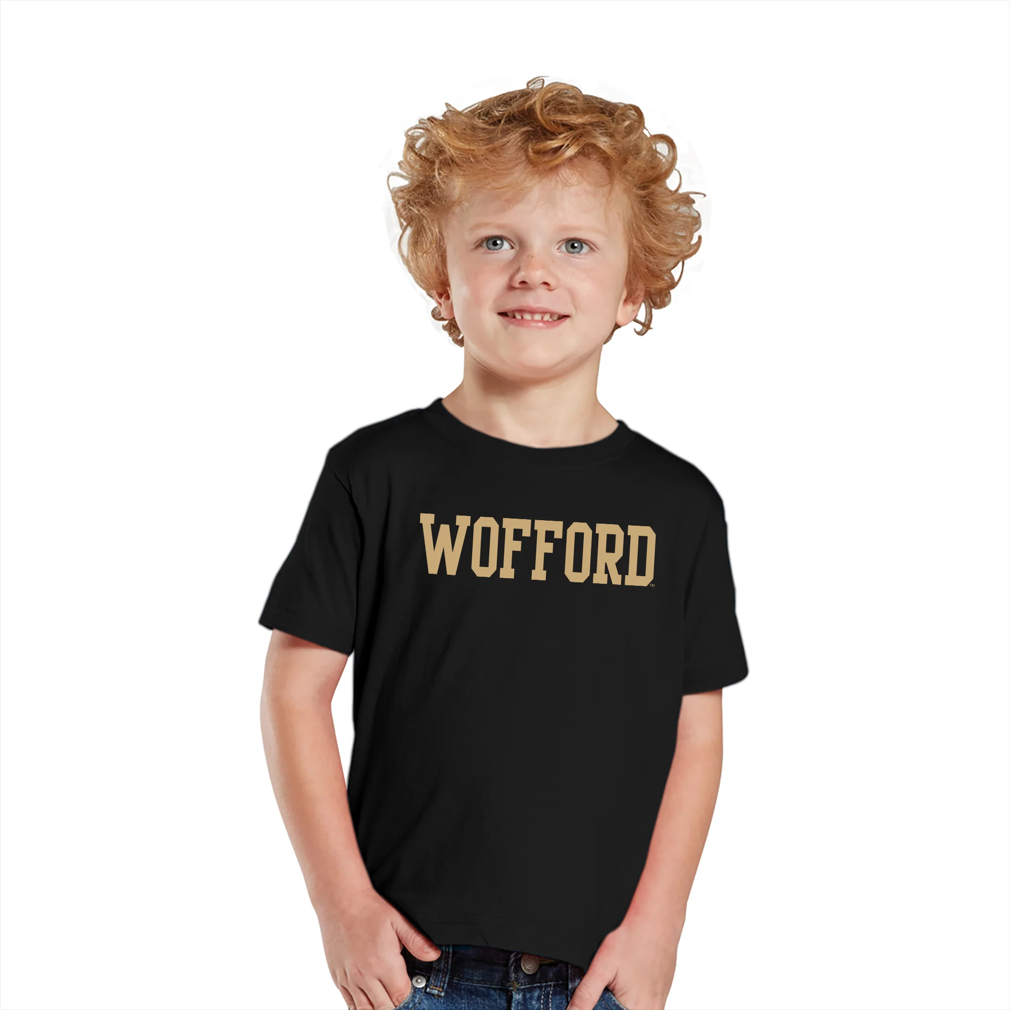 Wofford College Terriers Basic Block Toddler T Shirt - Black - Image 3