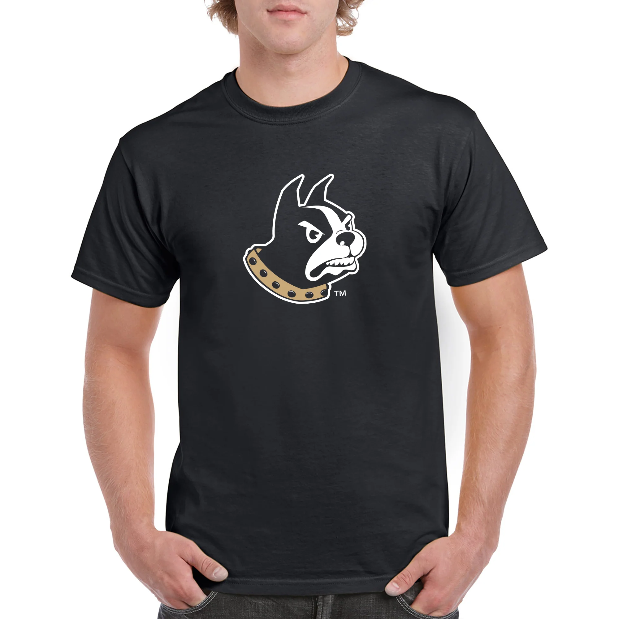 Wofford College Terriers Primary Logo T Shirt - Black - Image 3