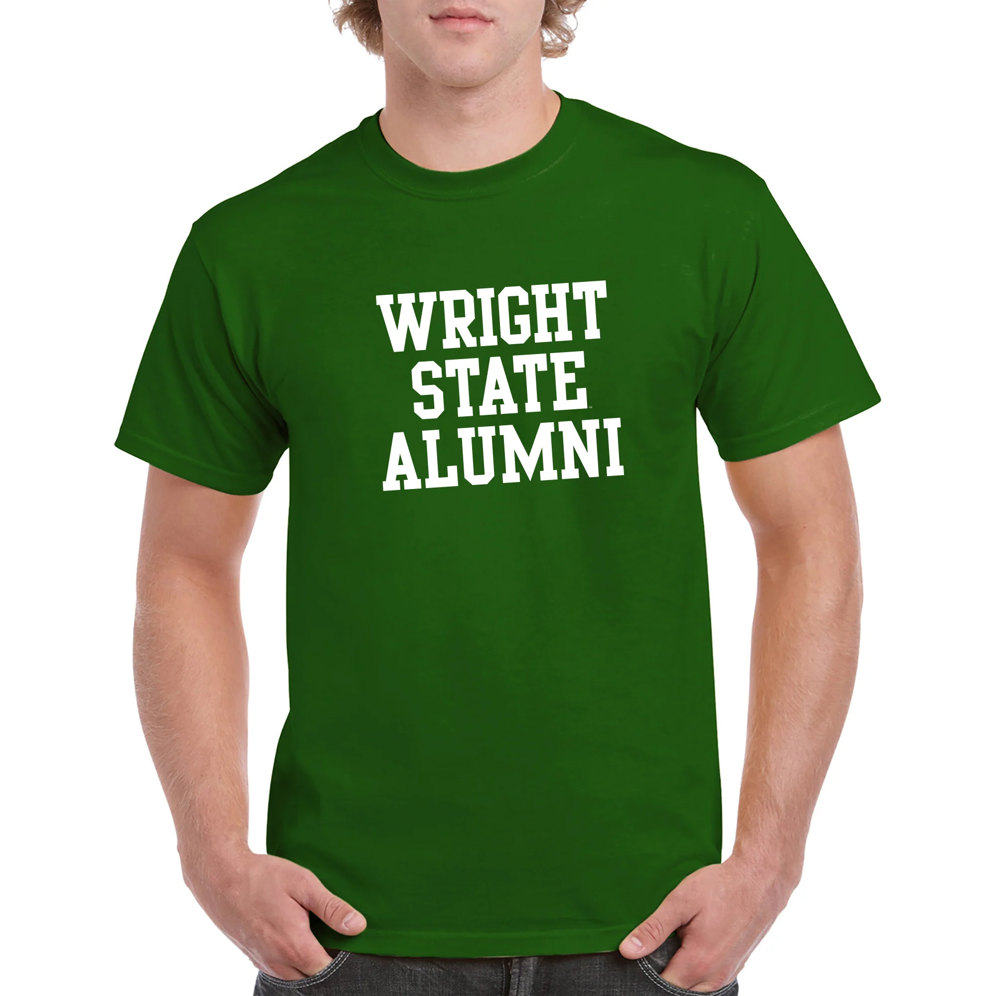 Wright State University Raiders Alumni Basic Block Short Sleeve T Shirt - Irish Green - Image 3