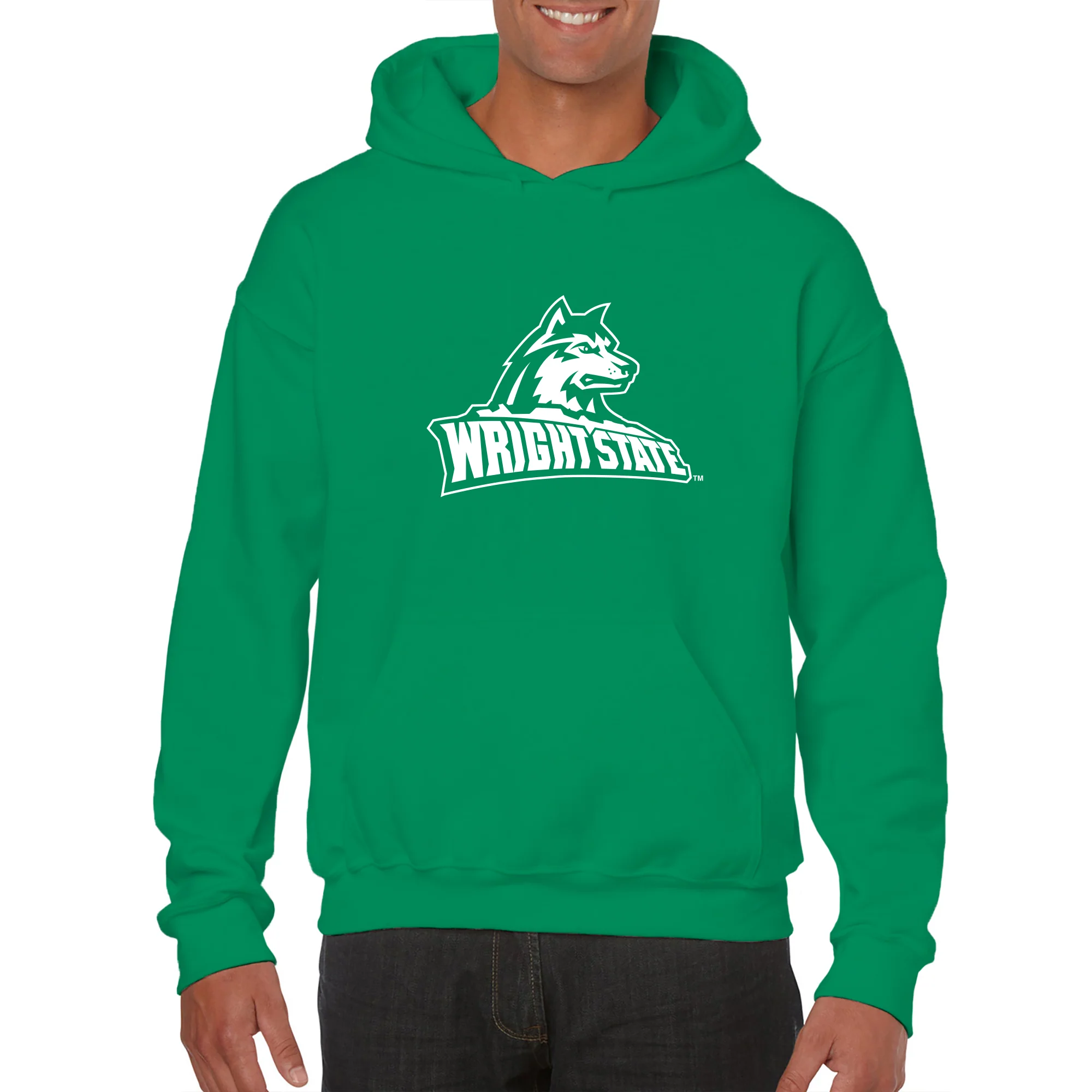 Wright State University Raiders Primary Logo Hoodie - Irish Green - Image 3