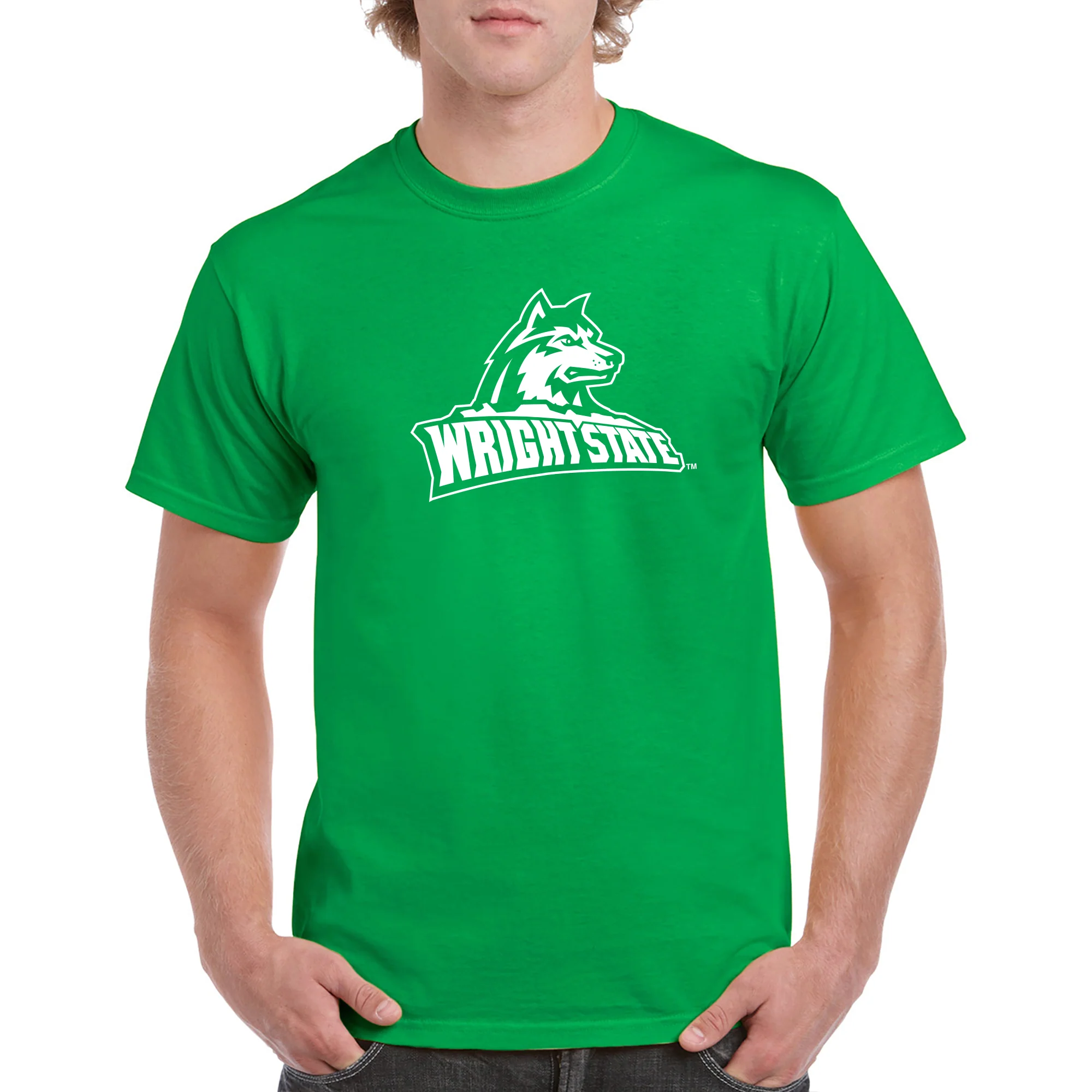 Wright State University Raiders Primary Logo Short Sleeve T Shirt - Irish Green - Image 3