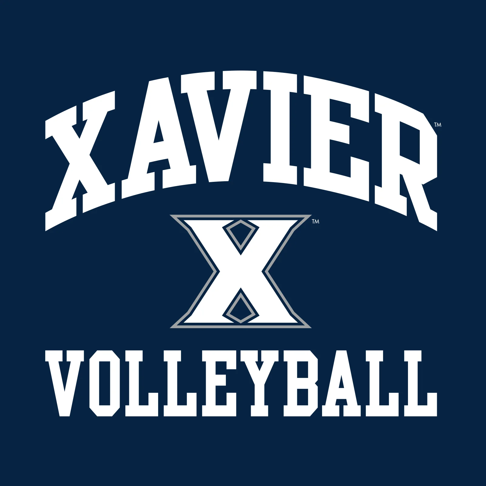 Xavier University Musketeers Arch Logo Volleyball Short Sleeve T Shirt - Navy - Image 2