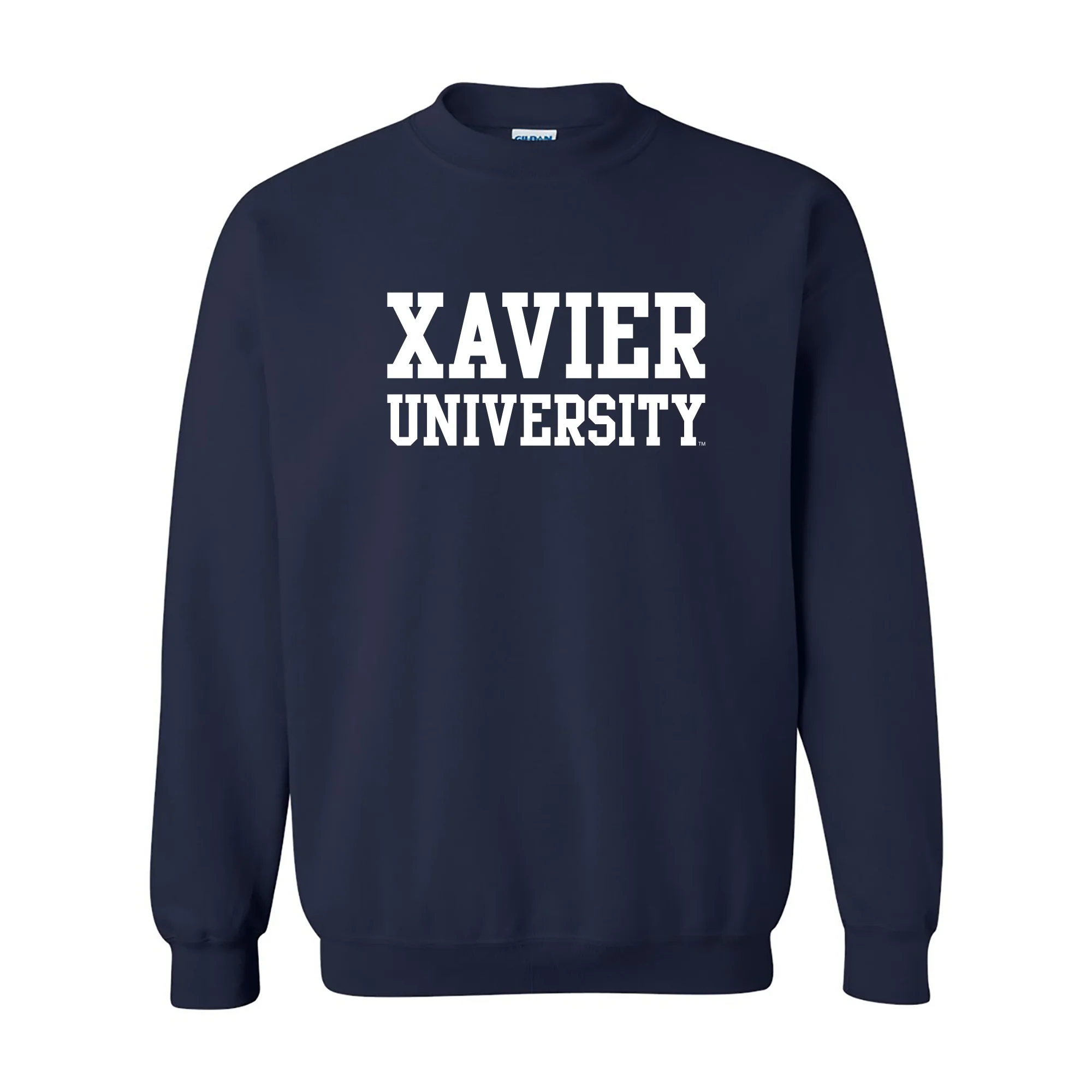 Xavier University Musketeers Basic Block Crewneck Sweatshirt - Navy