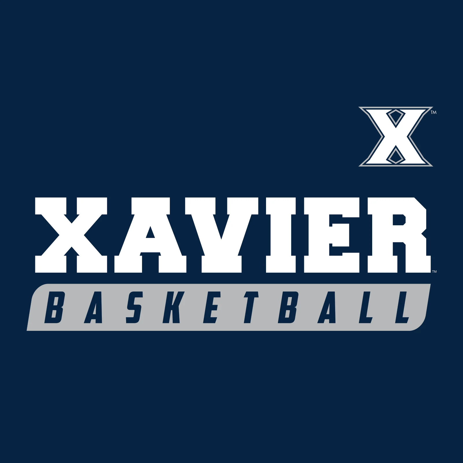 Xavier University Musketeers Basketball Slant Short Sleeve T-Shirt - Navy - Image 2