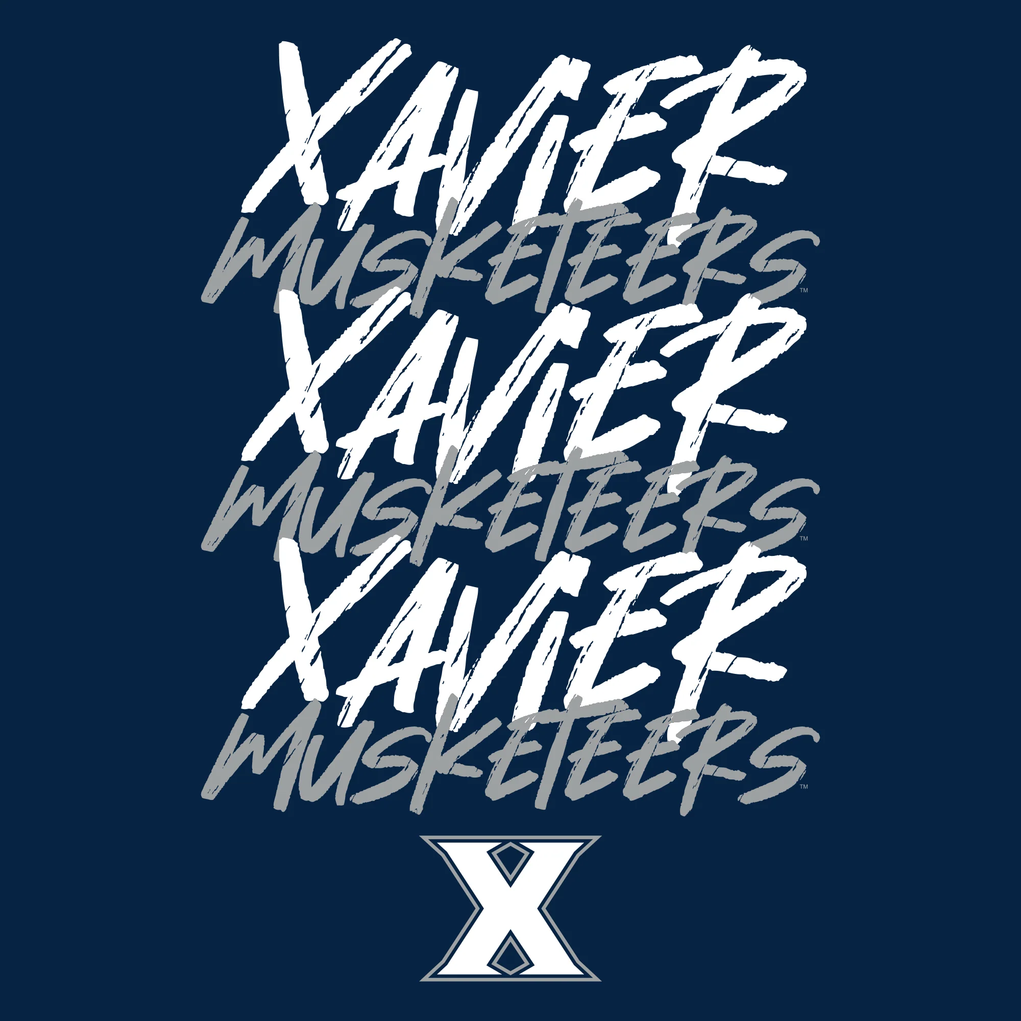 Xavier Marker Repeat T-Shirt - Navy - Image 2