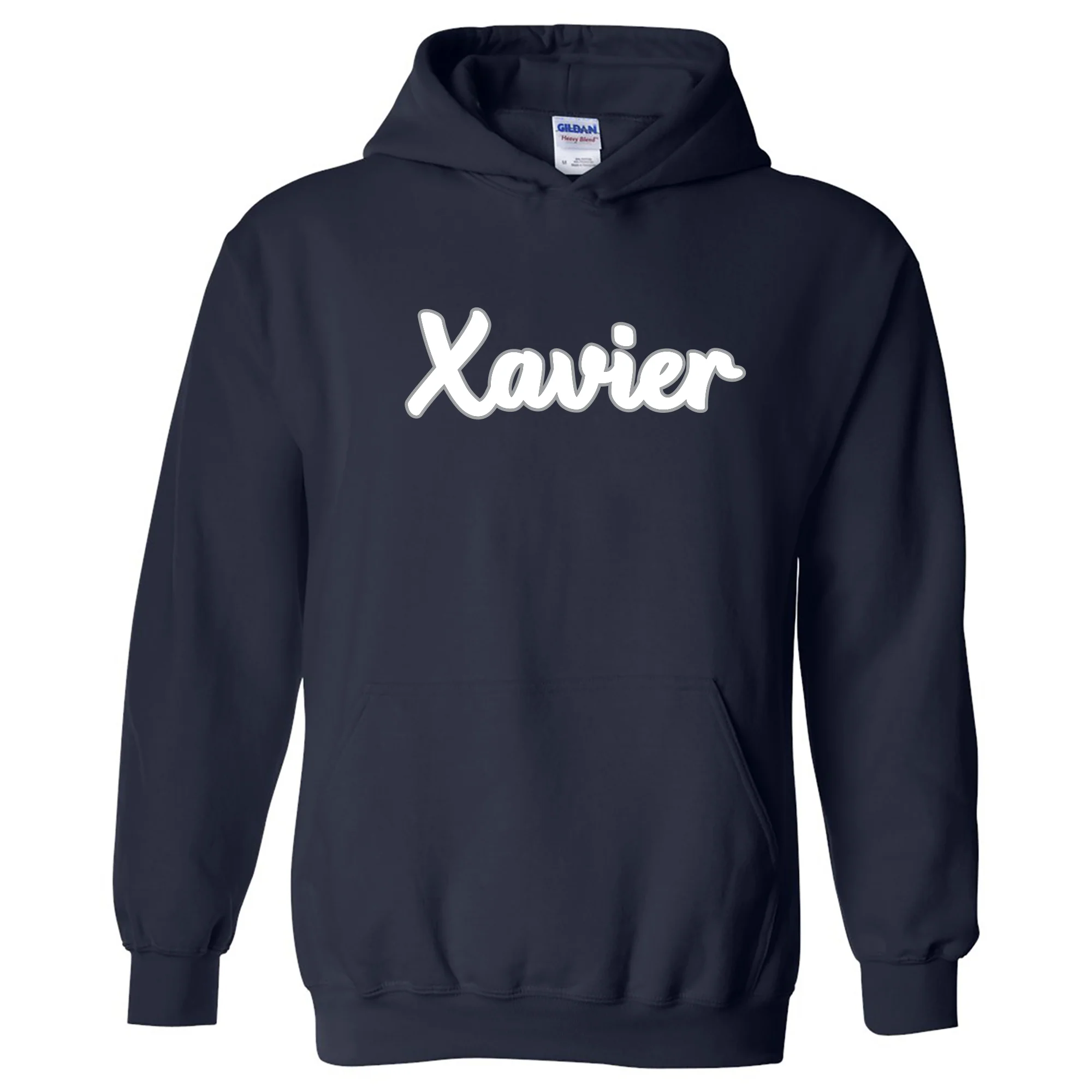 Xavier University Musketeers Basic Script Heavy Blend Hoodie - Navy