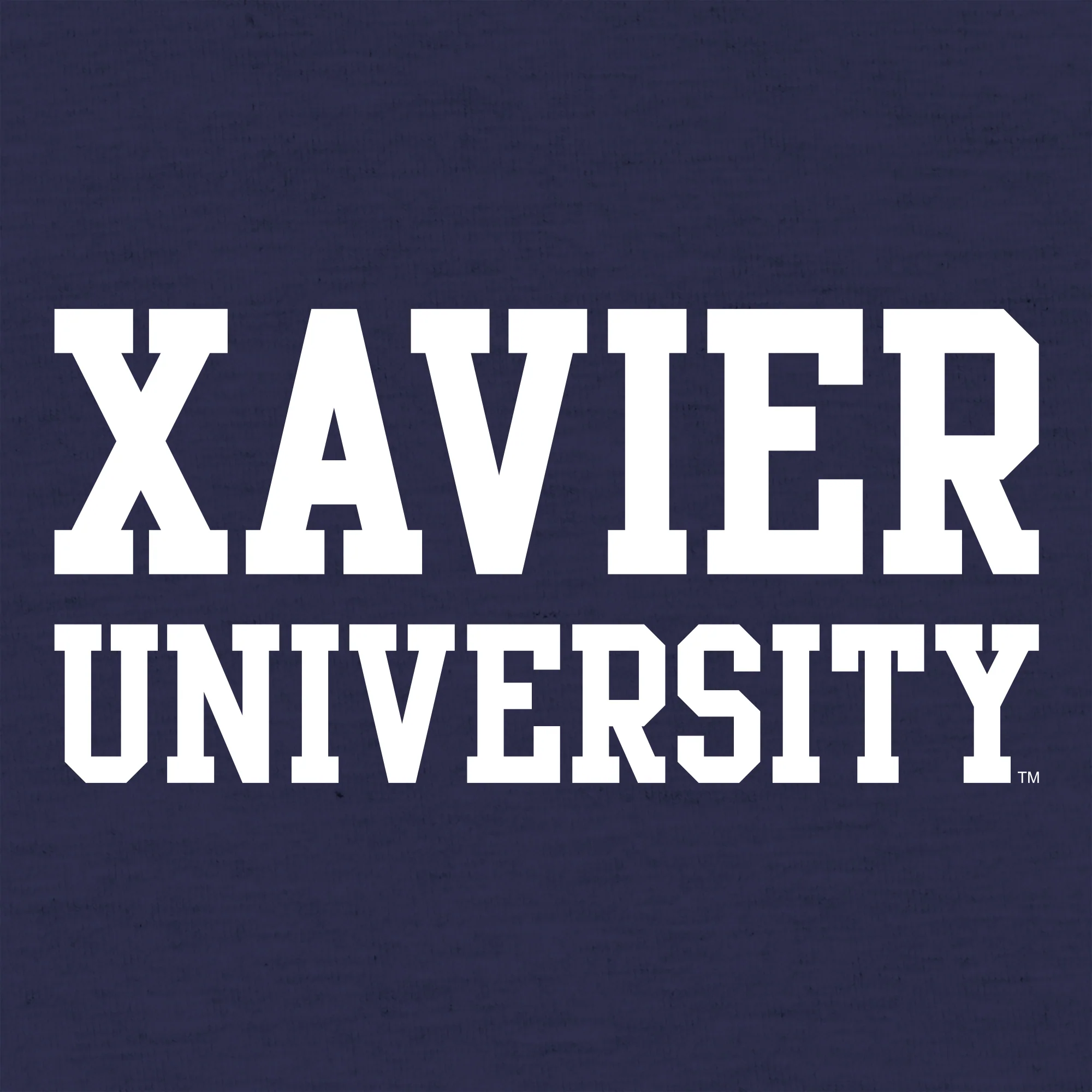 Xavier Univeristy Musketeers Basic Block Canvas Triblend Short Sleeve T Shirt - Solid Navy Triblend - Image 2