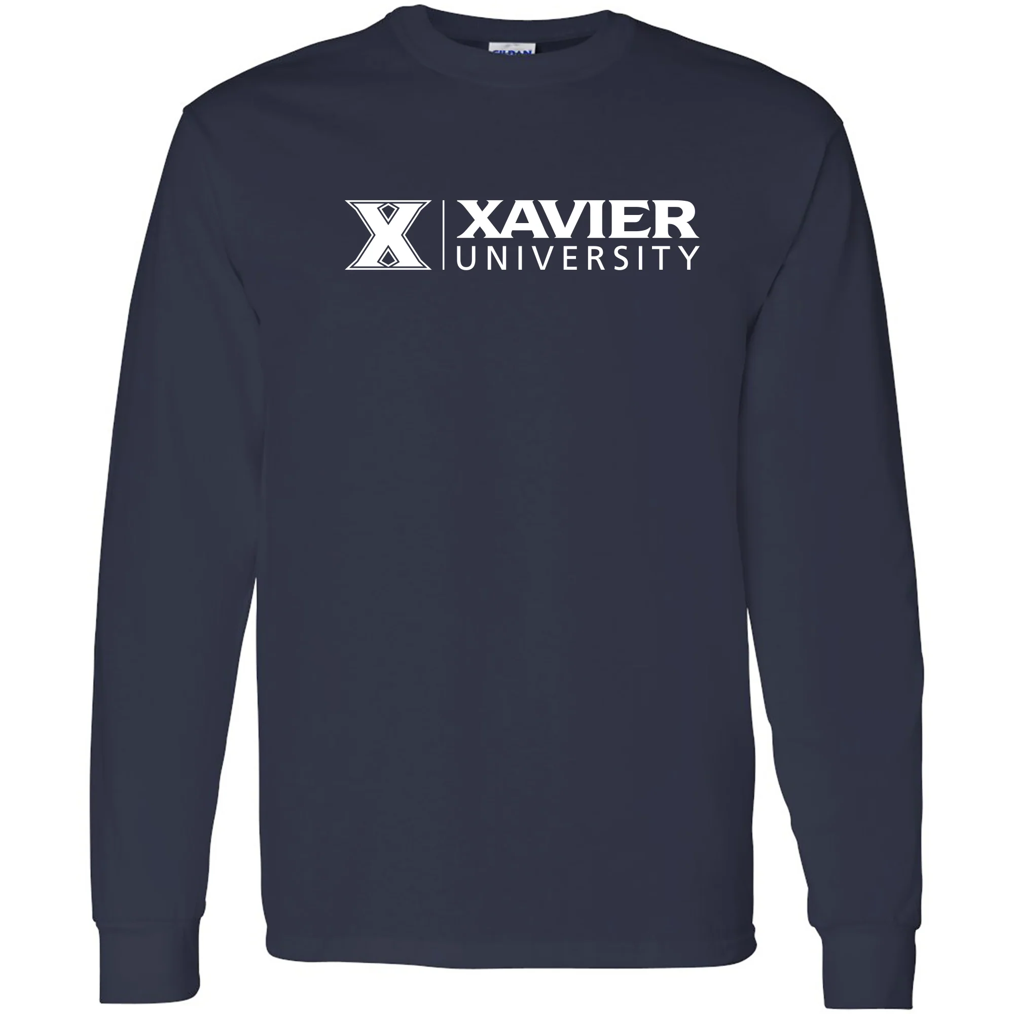 Xavier University Musketeers Institutional Logo Long Sleeve T Shirt - Navy