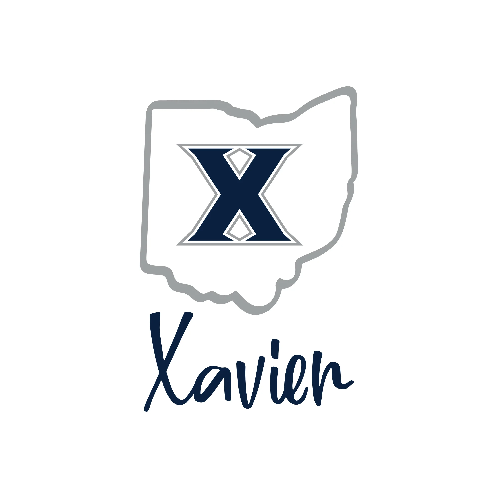 Xavier University Musketeers Playful Sketch Basic Cotton Short Sleeve T Shirt - White - Image 2