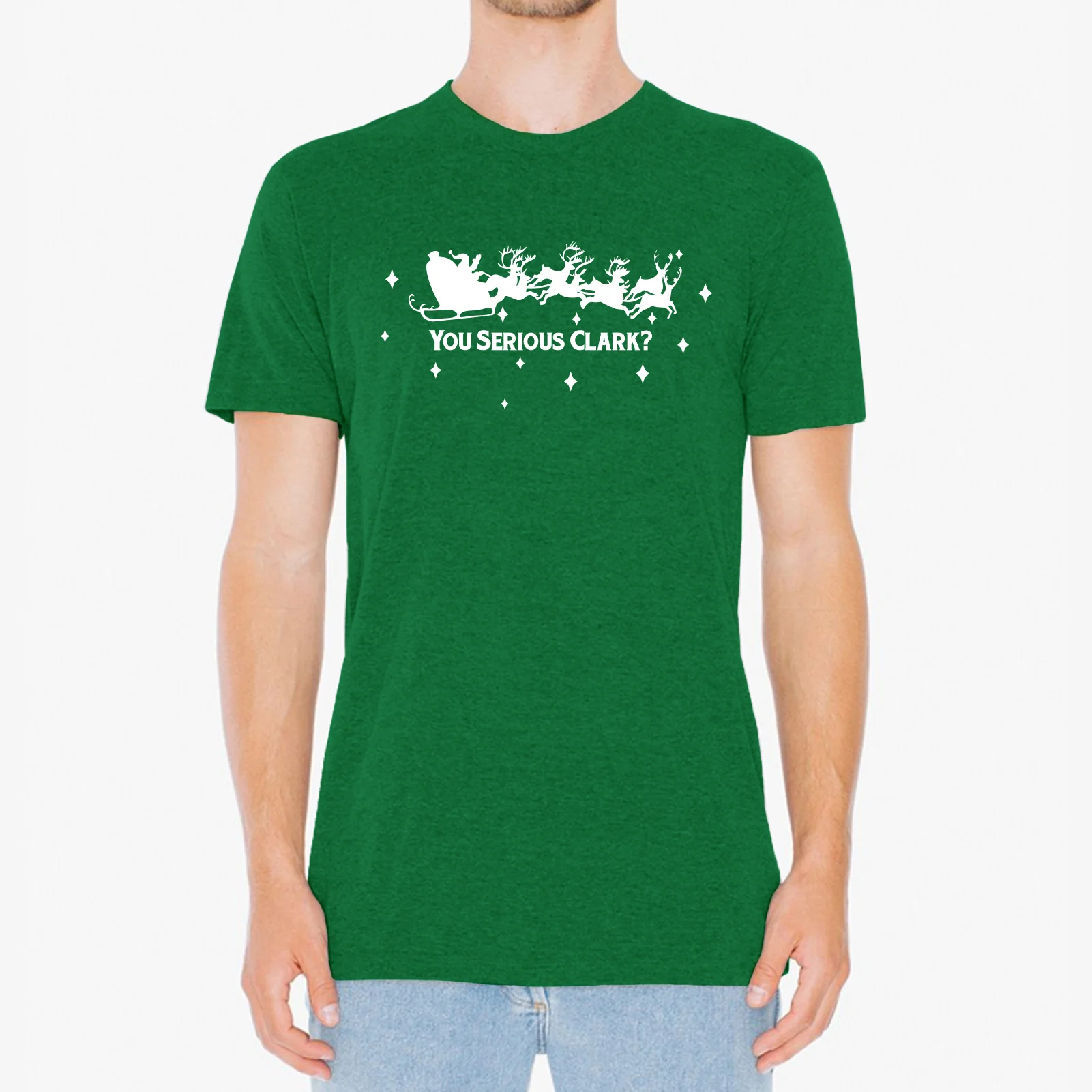 You Serious Clark - Funny Christmas Vacation Graphic T Shirt - Antique Irish Green - Image 4