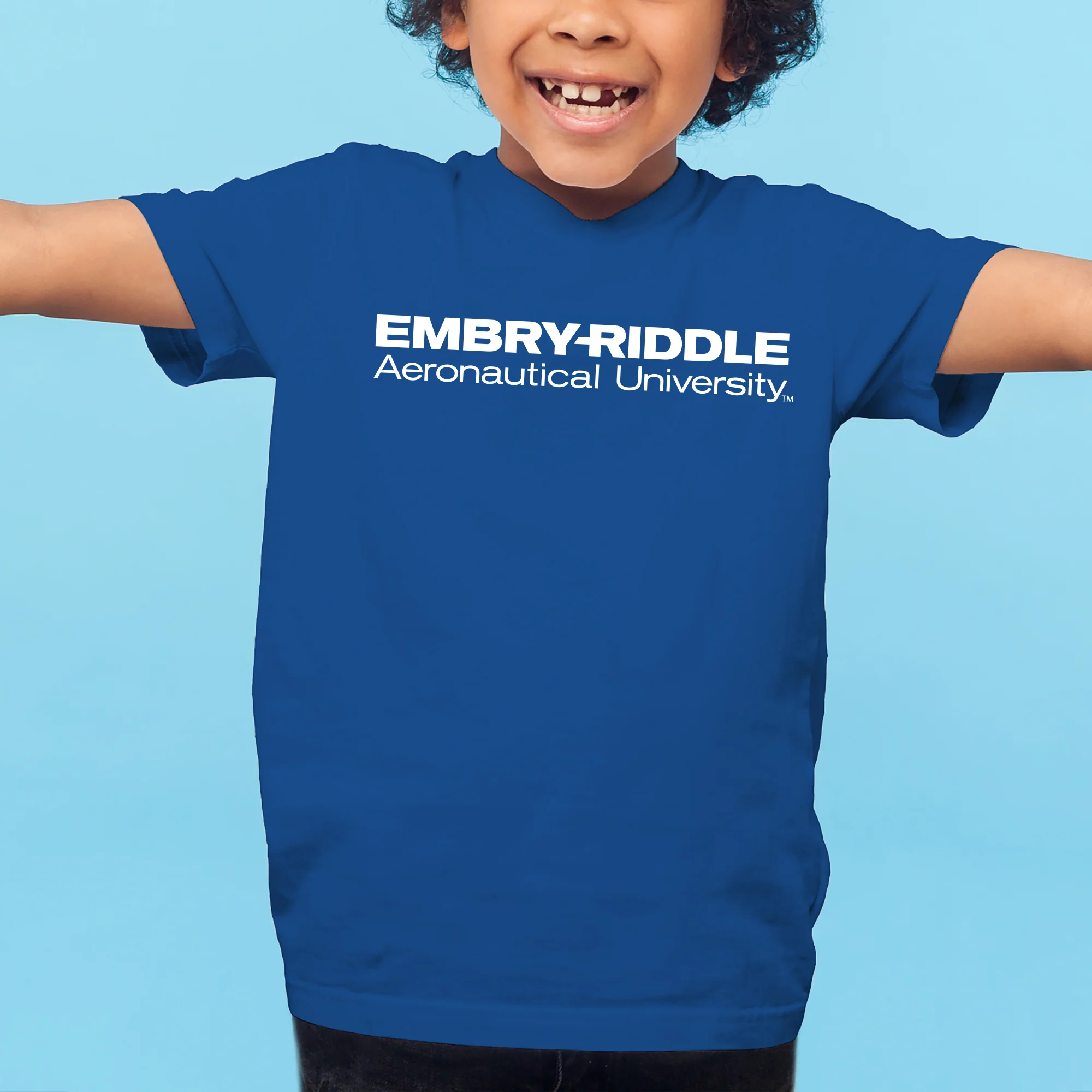 Embry-Riddle Aeronautical University Eagles Basic Block Youth T Shirt - Royal - Image 4