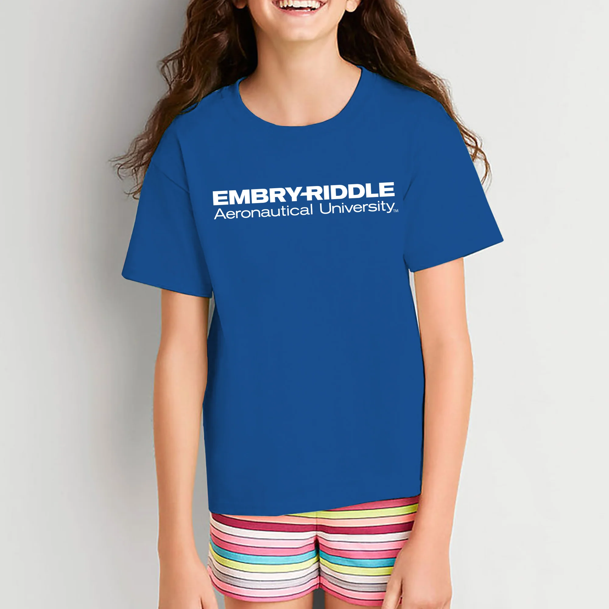 Embry-Riddle Aeronautical University Eagles Basic Block Youth T Shirt - Royal - Image 5