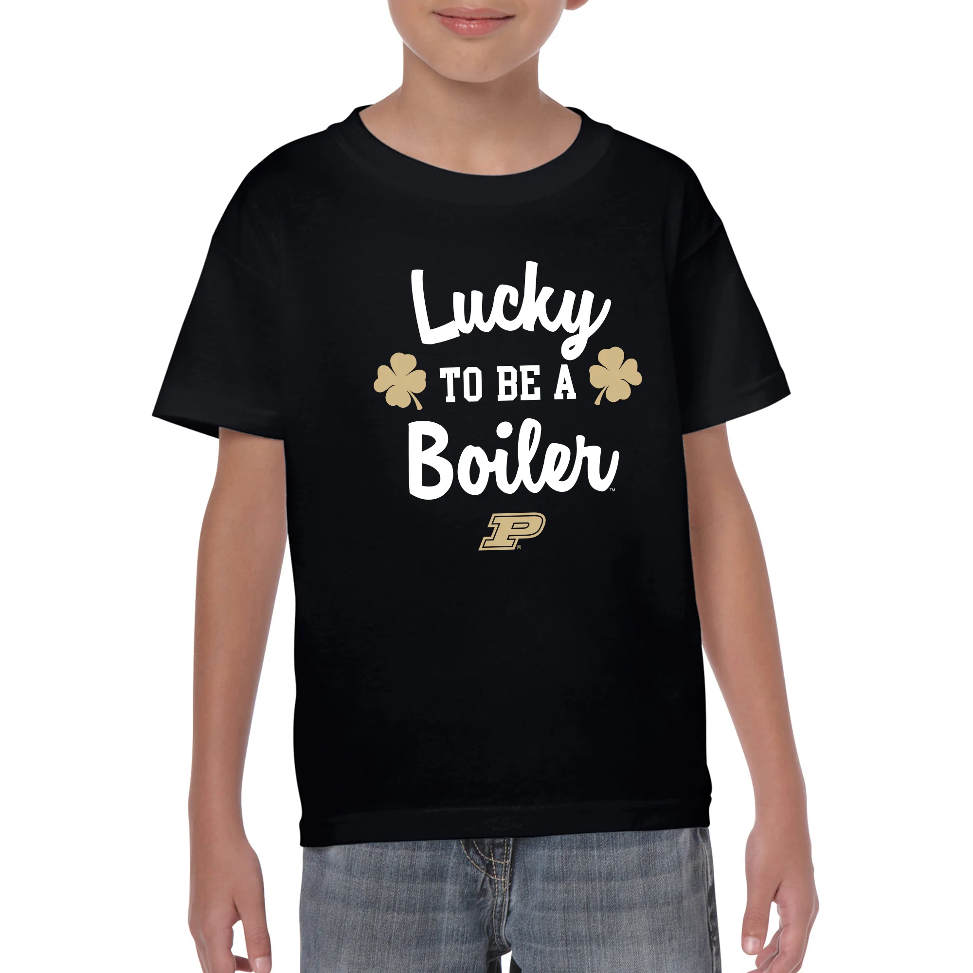 Purdue Boilermakers Lucky to be a Boiler Youth T Shirt - Black - Image 3