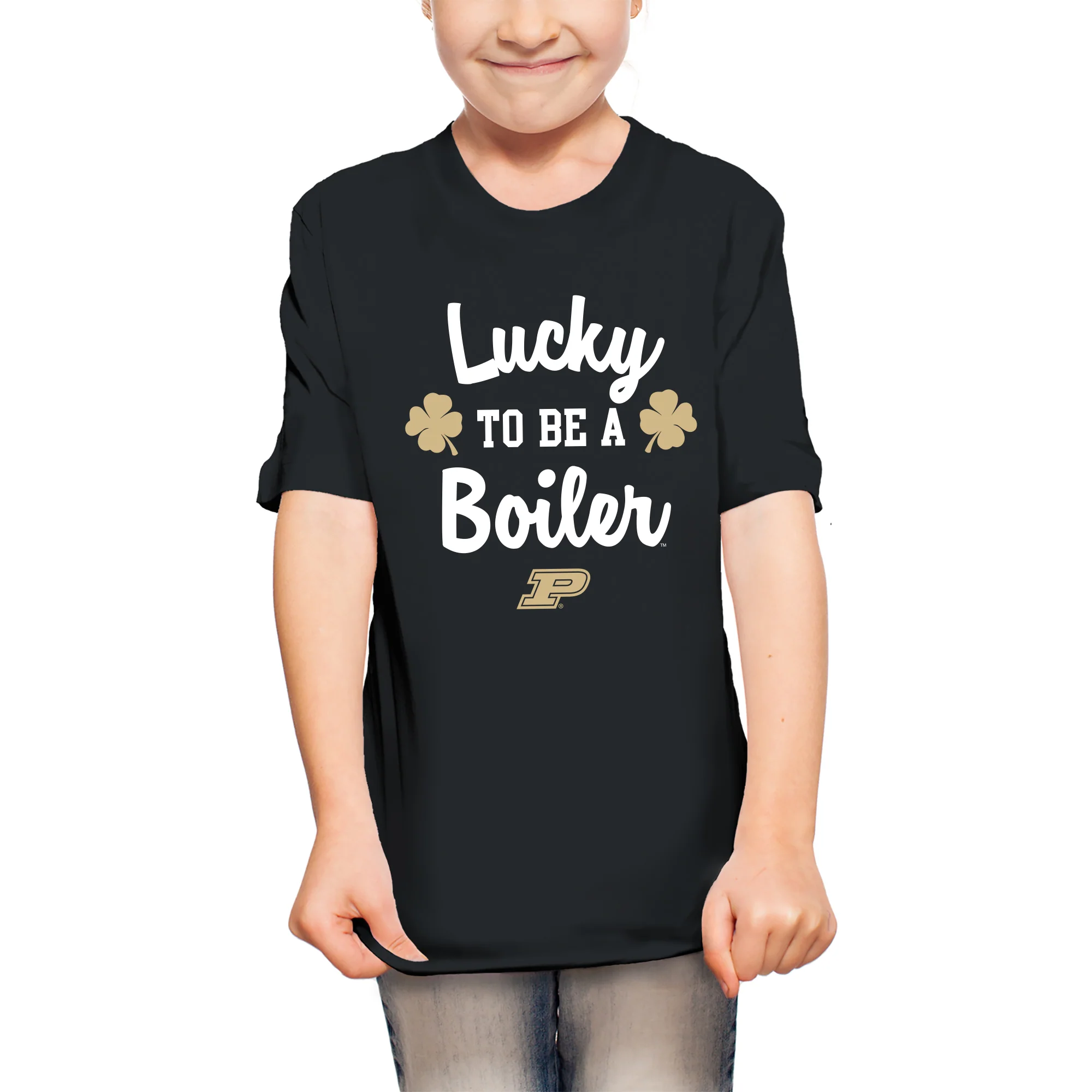 Purdue Boilermakers Lucky to be a Boiler Youth T Shirt - Black - Image 4